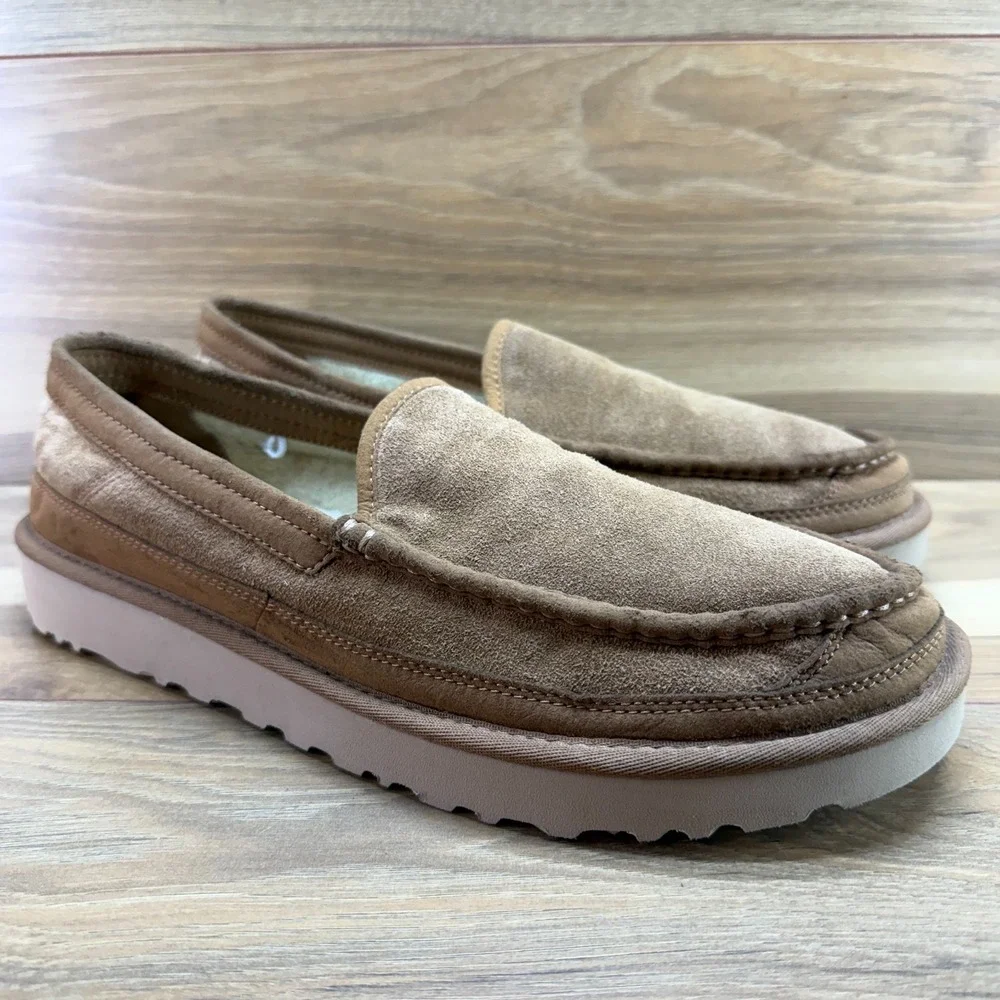 UGG Dex Slippers Moc Toe Loafers Mens 12 Chestnut Suede Casual Everyday Modern